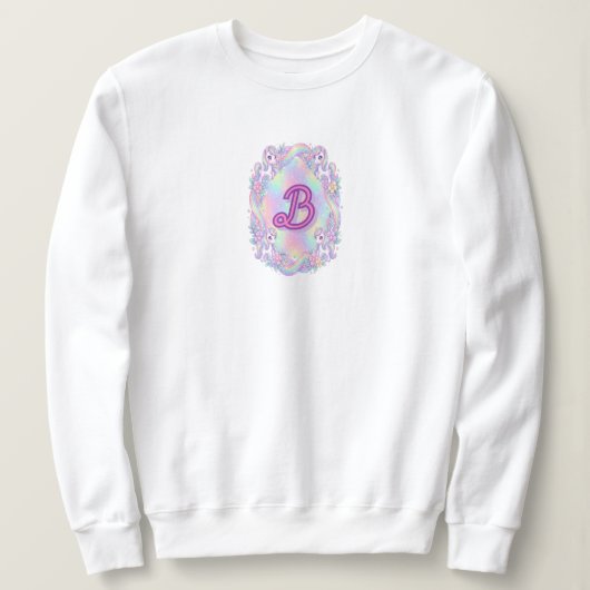 Pullover en molleton licorne pastel cosy (Design devant)