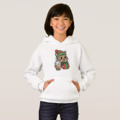 Pullover Enfants Chat de Noël Kawaii & Latte Glacé (Devant entier)