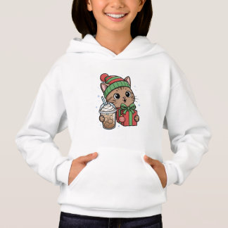 Pullover Enfants Chat de Noël Kawaii & Latte Glacé