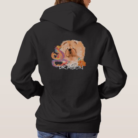 Pullover hoodie CHOW kunst op voor- en achterkant (Achterkant)