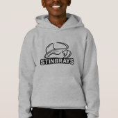 Pullover-hoodie van kind (Stingrays B&W) (Voorkant)