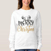 Pullover « Joyeux Noël » à bois pour femmes (Devant)
