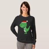 Pullover mignon de chandail de dinosaure de Noël (Devant entier)