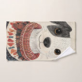 Pullover noir et blanc pour chiot avec neige (Serviette à main)