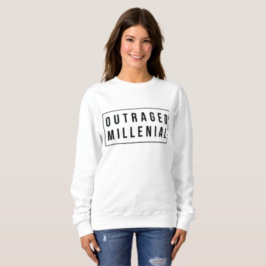 Pullover outragé de sweatshirt de slogan de (Devant entier)