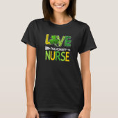 Pulmonaire zurgen St Patricks Day Love Stethoscoop T-shirt (Voorkant)
