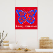 Pulmonale fibrose Awareness Butterfly Poster (Keuken)