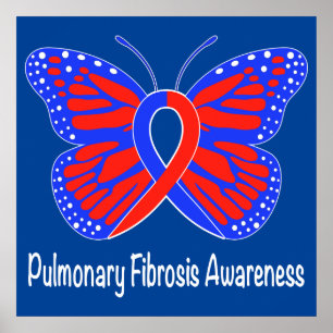 Pulmonale fibrose Awareness Butterfly Poster