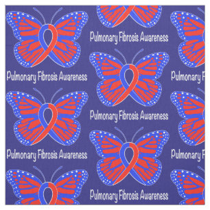 Pulmonale fibrose Awareness Butterfly Stof