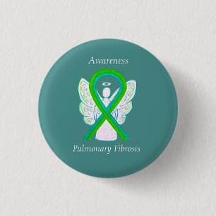 Pulmonale fibrose Bewustheid Ribbon Angel Buttonne Ronde Button 3,2 Cm