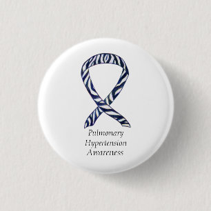 Pulmonale hypertensie Bewustheid Lint Zebra Ronde Button 3,2 Cm