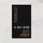 Pulmonale longziekte Doctor Simple Black Visitekaartje (Achterkant)