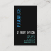 Pulmonale longziekte Doctor Simple Black Visitekaartje (Achterkant)