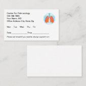 Pulmonologie Thème Bureau Cartes de rendez-vous Mé (Devant / Derrière)