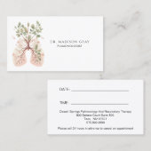 Pulmonoloog Bedrijf en Benoeming Visitekaartje (Voorkant / Achterkant)