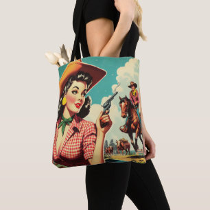 Pulp Cowgirl Illustratie Draagtas