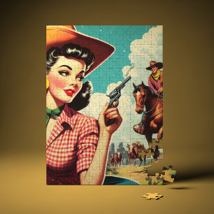 Pulp Cowgirl Illustratie Legpuzzel