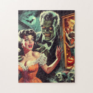 pulp horror meisje illustratie legpuzzel