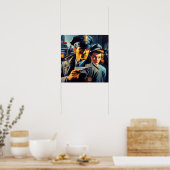  pulp politie illustratie poster (Keuken)