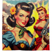  pulp Western meisjes Douchegordijn (Voorkant)