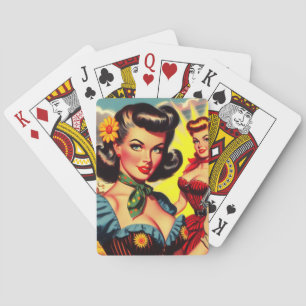  pulp Western meisjes Pokerkaarten