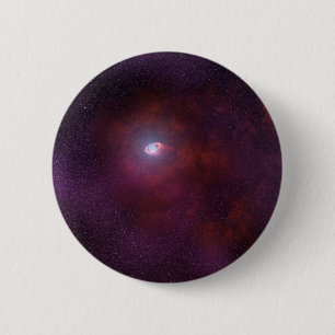 Pulsar wind van een neutronenster. ronde button 5,7 cm