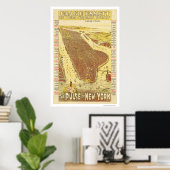 Pulse van New York Map 1891 Poster (Thuiskantoor)