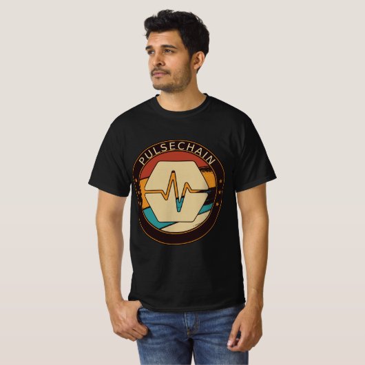 PulseChain PLS Crypto Retro Art Cryptocurr T-shirt (Voorkant volledig)