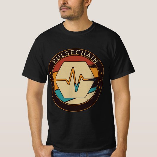 PulseChain PLS Crypto Retro Art Cryptocurr T-shirt (Voorkant)