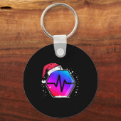 Pulsechain Pls naar de maan Kerstman Kerstman Sleutelhanger (Voorkant)