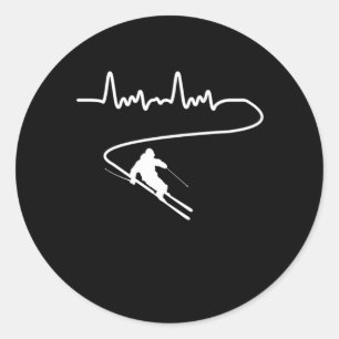 Pulserende skikiemcellen Wintersport Gift Ronde Sticker