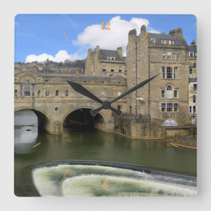 Pulteney Bridge, Bath. Vierkante Klok