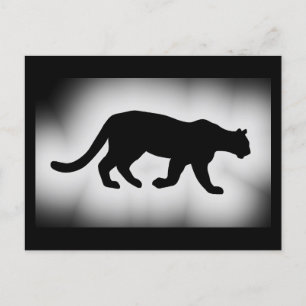 Puma Cougar Bergleeuw Silhouet Briefkaart