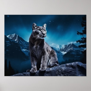 Puma Dier Wilderness Kleurrijke kunst aan de muur Poster