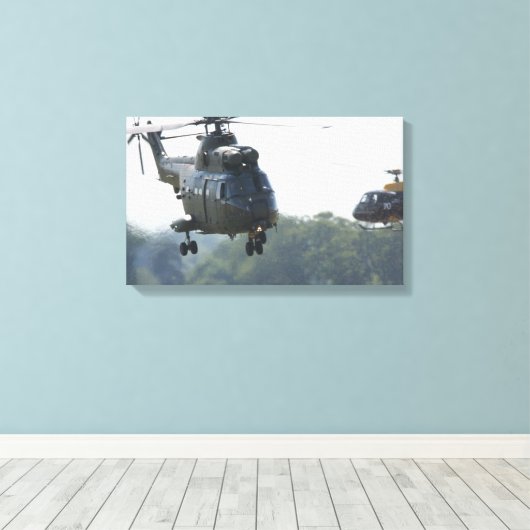 Puma-helikopter Canvas Afdruk (Insitu (Houten vloer))