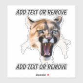 Puma Mountain Lion School Mascot Aangepaste auto Sticker (Vel)