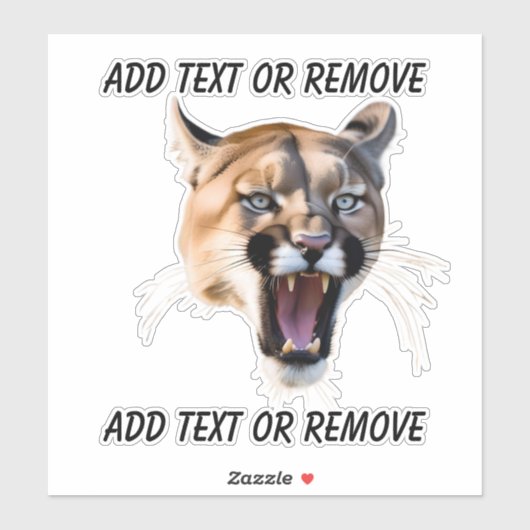 Puma Mountain Lion School Mascot Aangepaste auto Sticker (Vel)