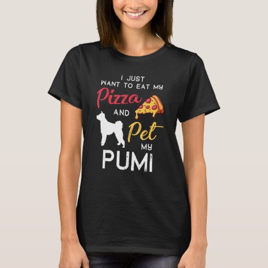 Pumi Dog Pizza Eigenaar kerstdag T-shirt (Voorkant)