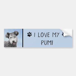 Pumi-schildering - Kute Original Dog Art Bumpersticker