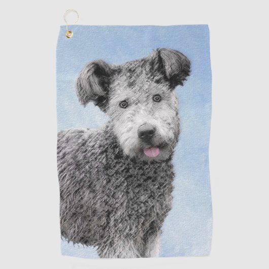 Pumi-schildering - Kute Original Dog Art Golfhanddoek (Voorkant)