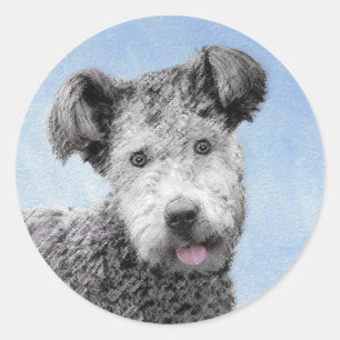 Pumi-schildering - Kute Original Dog Art Ronde Sticker