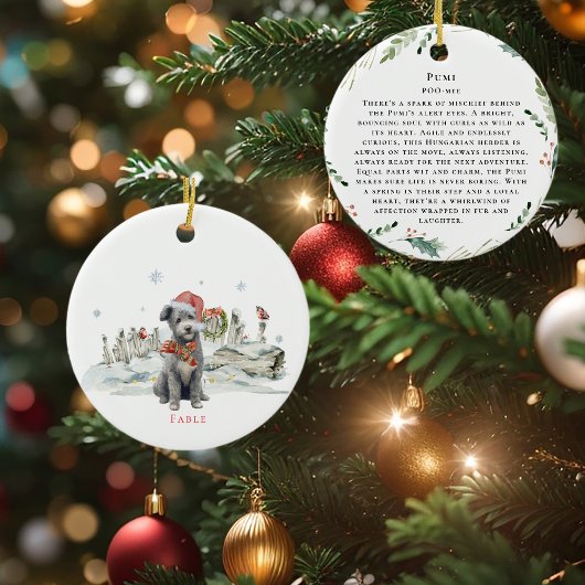 Pumi Waterverf hondenmonogram Keramisch Ornament