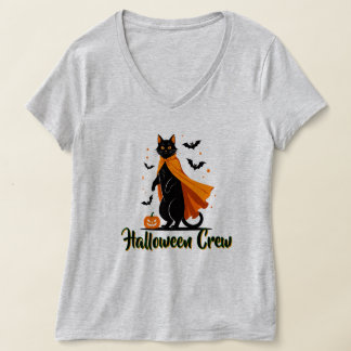 Pumkin Black Cat Halloween T-shirt