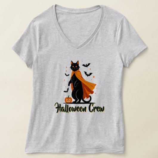 Pumkin Black Cat Halloween T-shirt (Laagn)