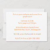 Pumkin Photographie Invitation de la fête d'Hallow (Dos)