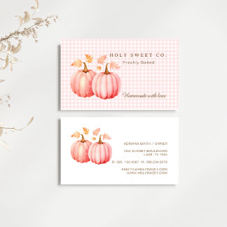 Pumkin rose En vichy Carte de visite de boulangeri