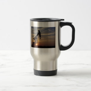 Pump Jack bij Sunset Travel Mug. Reisbeker