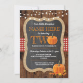 Pumpkin 2e verjaardag TWEE Herfst uitgenodigd Kaart (Voorkant)