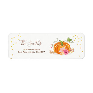 Pumpkin Adresetiketten Herfst herfst Gold Pink Etiket