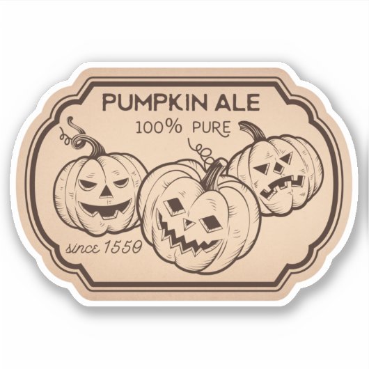 Pumpkin Ale Potion  Label Sticker (Voorkant)